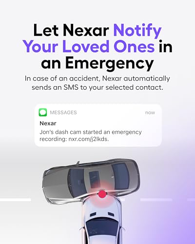 Image of Nexar Beam GPS Dash Cam - 1 Year Nexar App Subscription Included - Unlimited Cloud Storage, Drive Recordings, Parking Mode, Night Vision, All Inside the Nexar App - WiFi HD Front Dash Cam (64 GB SD)