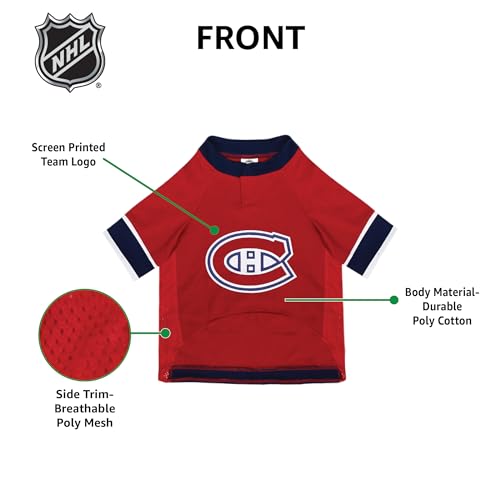 NHL Montreal Canadiens Jersey for Dogs & Cats, X-Small. - Let Your Pet Be A Real NHL Fan! - Thumbnail 7