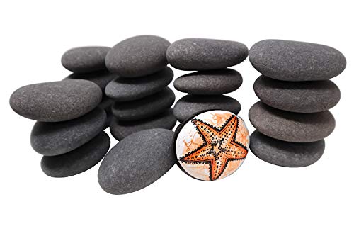 20 Painting Rocks (NOT from China) - Size 1 of 2.0 to 3.0 inches - Kindness Rocks for Painting - Very Smooth Surface - Easy to Paint - Premium BasaltCanvas Brand