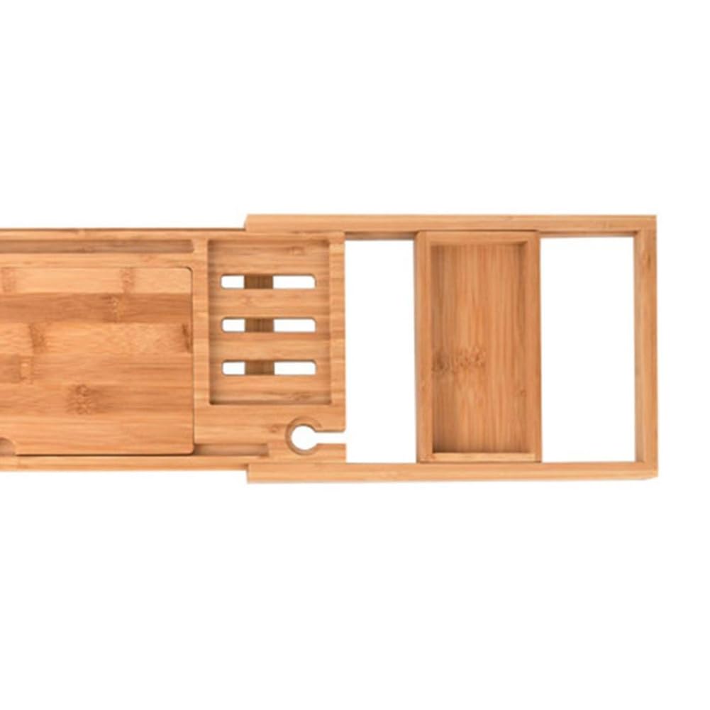 Bandeja de bañera ajustable, estante de baño antideslizante expandible, soporte versátil para una experiencia relajante de spa, se adapta a la mayoría de bañeras