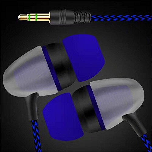 Amaping Universal 3.5mm in-Ear Stereo Earbuds Earphone Capsule Shape Clear Shell Protcetive Headphone Set for Cell Phone MP3 MP4 Player (Blue)