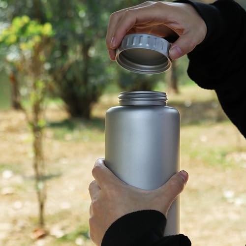 Titanium Ultralight 800ml/27 fl oz Leakproof Outdoor Camping Hiking Sports Water Bottle with Insulating Thermal Sleeve and Clip Loop Cap - Image 5