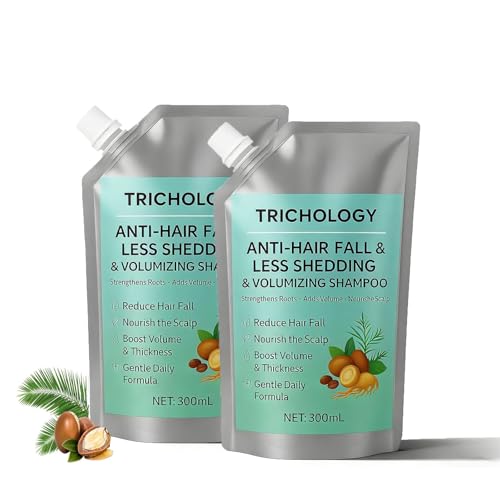 Champú Trichology Anticaída y Voluminizador, Fortalece las Raíces, Nutre el Cuero Cabelludo, Fórmula Botánica, Cuidado Suave Diario del Cuero Cabelludo, Aporta Espesor y Brillo (2Pcs)