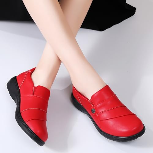 Image of QAE Loafers for Women Orthopedic Shoes Comfortable Slip-Ons Work Flats Womens Business Casual Dress Penny Loafers