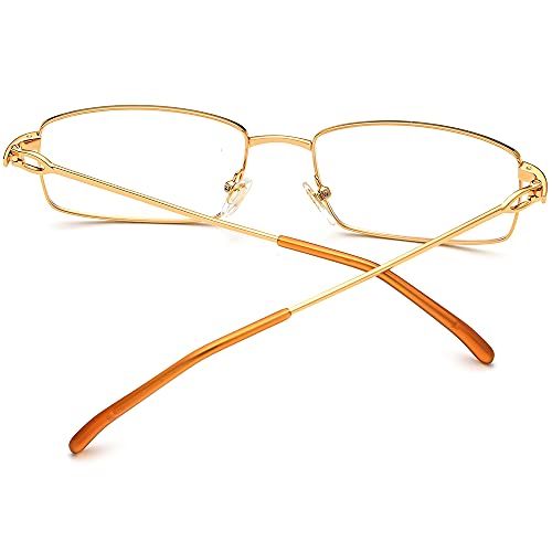 Image of HEPIDEM Vintage Style Rectangular Metal Eyeglasses for Men,New Retro Square Optical Glasses Frame