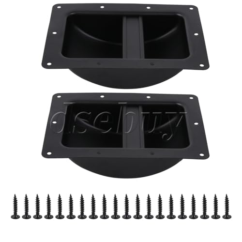 2Pieces Speaker Cabinet Plastic Bar Handles Black Recessed 8.66 X 6.42 Inch