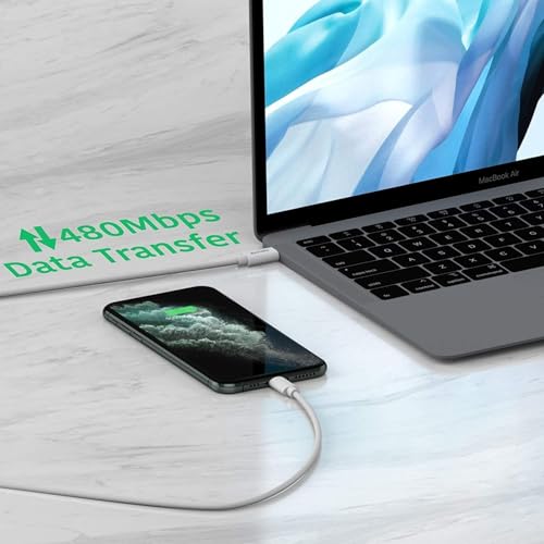 Image of Sounce Phone Type C to Lightning Cable-20W Original [MFi Certified] Fast Charger Cable Power Charging Cord Compatible with iPhone 14 /13 /12 /11 /X /8 /7 /6 /iPad Series (White)
