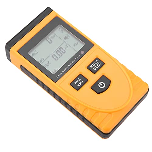 GM3120 Digital Electromagnetic Radiation Detector, EMF Tester for Testing Electric and Magnetic Fields, with Sound and Light Alarm, Data Locking, Large LCD Display Screen,