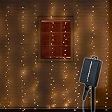 イルミネーション 屋外 ソーラー ジュエリーカーテンライト 300球 クリスマス カーテン 屋外用 イルミネーションライト ソーラーイルミネーションライト ソーラー イルミネーション クリスマス 庭 ガーデンライト ツリー led つらら (ゴールド)