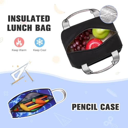 Bevalsa Backpack for Boys, Backpack with Lunch Box & Pen Case, School Bags for Kids, Bookbag for Boys Children Teens Backpacks for Elementary Middle School Student with USB Charging Port 5