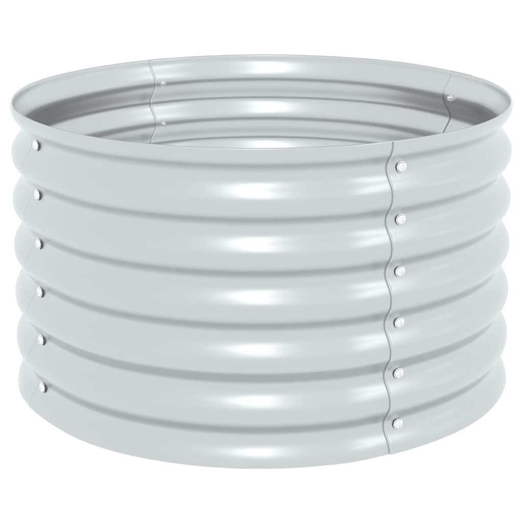 vidaXL Galvanised Steel Garden Raised Bed for Outdoor - Silver Planter Box, Weather-Resistant, Spacious - Ideal for Flowers, Herbs, Vegetables - DIY Assembly, 80x80x44 cm