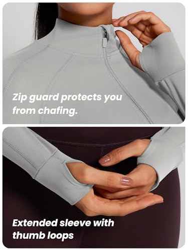 Image of GYM RAINBOW Womens Snatched Workout Jackets Lightweight Zip Up Slim Fit Gym Track Athletic Jackets with Thumb Holes
