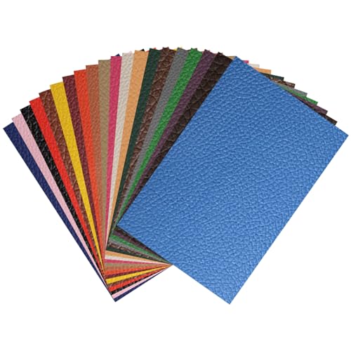 Parches para Sofa Polipiel, Kit de Parche de Piel, Parche de Cuero, 20 Colores Parches de Cuero Adhesivos, para La Reparación y Renovación de Sillas de Oficina, Sofás, Bolsos, 20 x 30cm