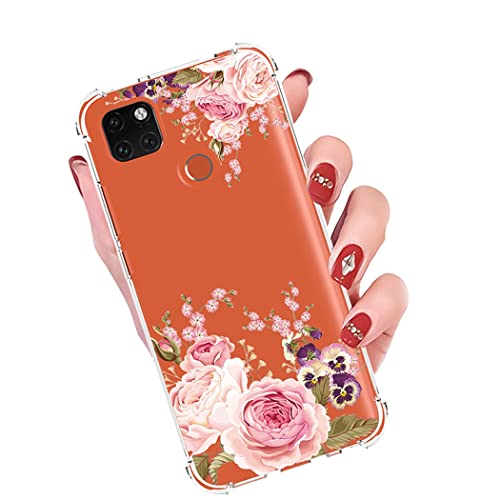 Yerebel Case For Xiaomi Redmi 9C/Redmi 10A/Redmi 9 Activ Cute Case, Clear Flexible Bumper Tpu Soft Rubber Silicone Cover Phone Case For Xiaomi Redmi 9C (Roseflower) #TOP4