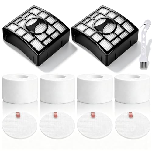 Leadaybetter 2 + 4 Pack Replacement Filters for Shark Rotator DuoClean Powered Lift Away Speed NV680 NV681 NV682 NV683 NV800 NV801 NV803 UV810, Compare to Part # XFF680 &XHF680