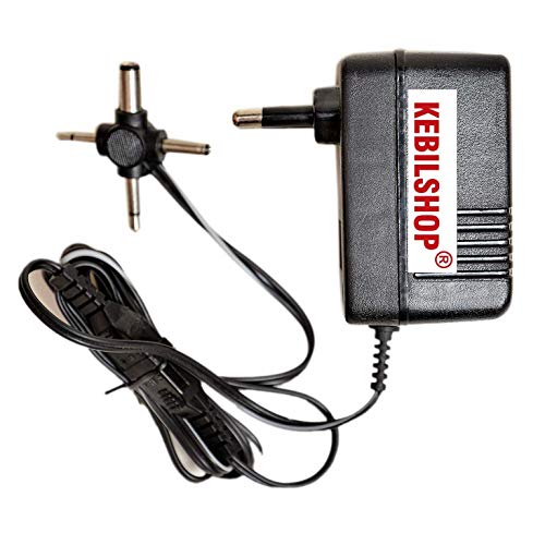 KEBILSHOP 3 Volt 500mA Power Adapter with 4 Multi Pin and Polarity Change Option for Radios,Torches,Toys,Trimmer,Cameras,Allpurpose Use,for Electronics Items.