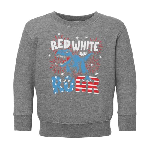 Red White and Roar Kids Sweatshirt Toddler 2T Granite Heather