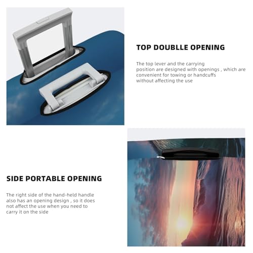 Ocean Tide Waves Travel Luggage Cover Elastic Washable Suitcase Cover Protector Fashion Stretch Baggage Covers Dustproof Suitcase Sleeve Fits 18-32 inch luggage Large4