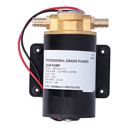 Zahnradpumpe, Fydun 12V 12 LPM Impellor Zahnrad Pumpe Selbstansaugende 9.8ft Lift Kunststoff Getriebe Wasserpumpe für Wasser//Kraftstoff/Scavenge/Öltransfer