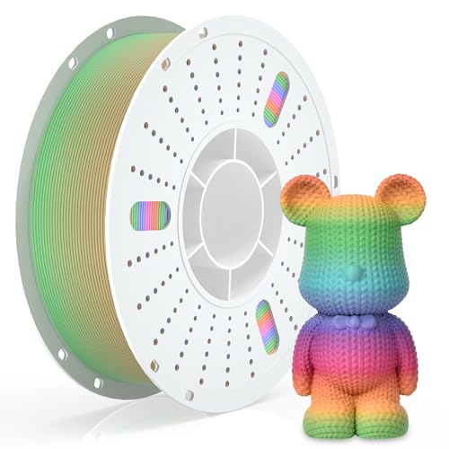 Image of PINBALL Matte Rainbow PLA 3D Printer Filament 1.75mm, Multicolor Fast Color Changing 3D Printing Filament, PLA Filament Dimensional Accuracy + /- 0.02mm, 1 KG (2.2lbs)