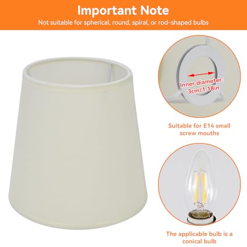 Lamp Shades Ceiling 2 Pack Small Lamp Shades for E14 Bedside Light Chandelier Barrel Pendant Tablelamp 4.4x6.0x5.5in - Image 5