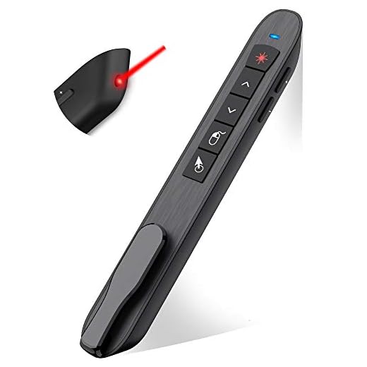 DinoFire Presentation Remote Control Air Mouse Function Rechargeable USB Wireless Presenter Presentation Clicker Powerpoint Clicker RF 2.4 GHz Slide Advancer Changer Support Mac
