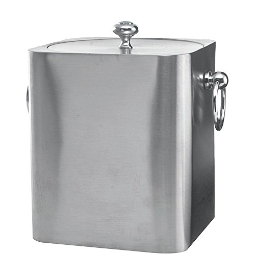 Service Ideas IBSQ3BS Ice Bucket, Stainless Steel, Square Design, 3L
