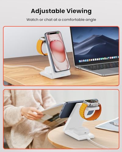 Cargador magnético 3 en 1 plegable para iPhone 16 y Apple Watch 5