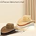 KisSealed 12Pcs Cowboy Hats and Bandanas,Western Cowboy Hats with Buckle Band,Wide Brim Cowgirl Hats Costume Party for Men (Multicolor)
