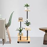 Apriltop Mehrstöckiger Blumentreppen Innen, aus metall und Holz, 5 Stufen Pflanzenständer mit...