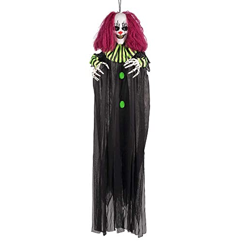 Décoration à suspendre clown terreur multicolore 130 avec visage effrayant détaillé