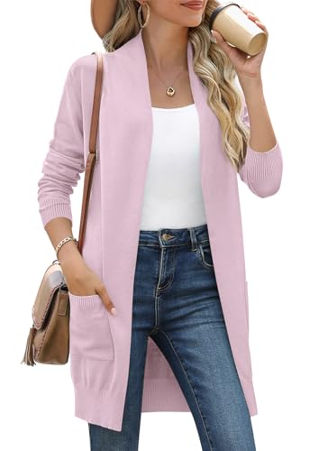 Image of Anymiss Womens Oversized Long Sweater Cardigan with Pockets - Long Sleeve Knit Kimono S-3X