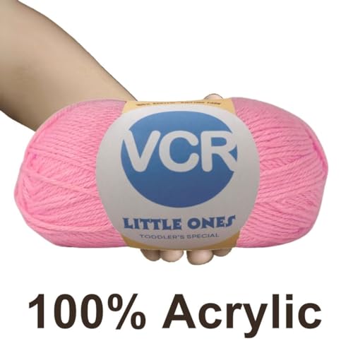 Image of VCR Neon Pink Yarn, 100 Grams Hank, 190 Meters Length, Acrylic Ball for Crochet and Knitting, Soft Crosia Threads, Pack of 1 Yarn, Suitable for DIY Crafts