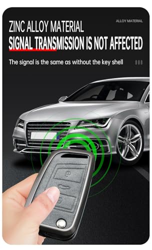 Funda para llave de coche VW Passat 2017 2018 protectora de 3 botones gris 5