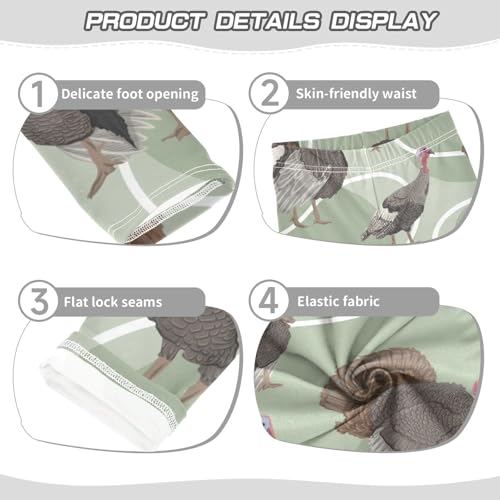 Turkeys Girls Leggings,Workout Leggings for Girls Toddler Athletic Legging Size for 3-10T3