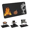 nestery Grill Mats for Outdoor Grill, 60x40in BBQ Matt for Under Grill, Double Sided Rubber Coating, Waterproof and Fireproof Deck Protector Used for Fire Pit, Patio Flooring, Cooking Barbecue Mat