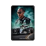GJHTQLP Plaque en métal vintage Lewis Hamilton 10 (2) pour pub, club, café, bar, maison, décoration murale, 20 x 30 cm