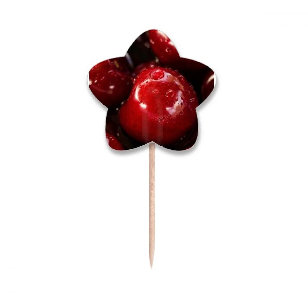 Picks cure-dents motif fruits rouges tempéré pique apéritif bois décoration buffet dînatoire