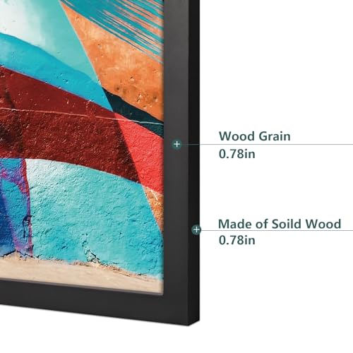 22.375x34 Poster Frame,Natural Soild Wood Black Picture Frames with Polished Plexiglass,Easy to Hang,Display Picture 22.375x34 for Wall Mounting Horizontally and Vertically (Black) by POUKROO - Image 5