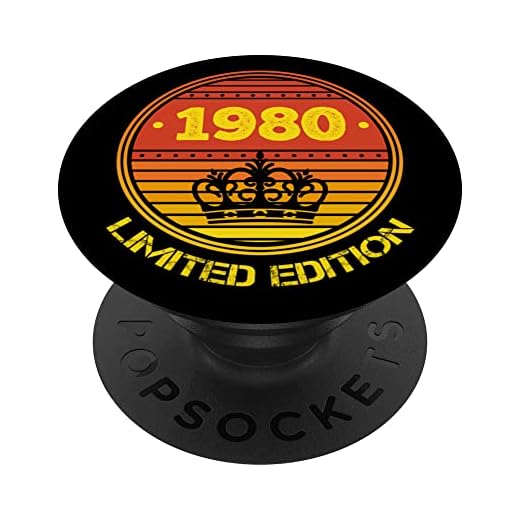 Vintage 1980 Pop Socket para teléfono retro divertido cumpleaños 1980 PopSockets PopGrip Intercambiable
