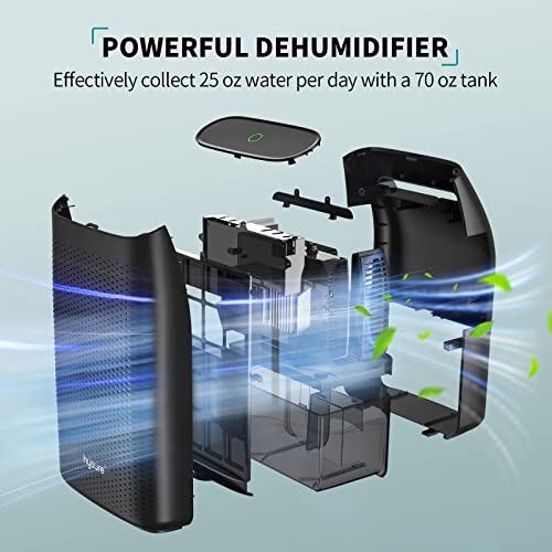 Hysure Dehumidifier For Home, 70Oz Electric Gun Safe Portable Dehumidifiers For 500 Sq.ft, Quiet Small Dehumidifier Auto Shut Off For Basement Bathroom Bedroom Office Laundry Room Rv #TOP1