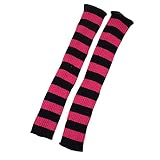 WangsCanis Calcetines de otoño e invierno para niños, a rayas, calcetines de punto, leggings, para primavera, otoño e invierno, negro rojo, Talla única