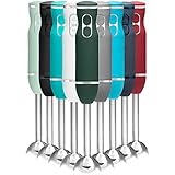 Chefman Immersion Stick Hand Blender with Stainless Steel Blades, Powerful Electric Ice Crushing 2-Speed Control Handheld Food Mixer, Purees, Smoothies, Shakes, Sauces & Soups, Forest
