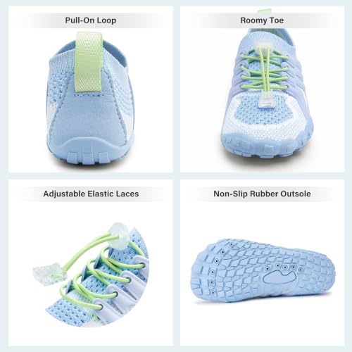 Image of Stelle Water Shoes for Kids Adjustable Laces | Quick Dry Barefoot Non-Slip Shoes with a Roomy Toe Box for Boys and Girls,Beach,Hiking,Toddler to Big Kid