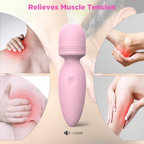 Image of Fuwyiy Mini Massager Tools,Small Waterproof Cordless Handheld Massager with 10 Vibration Modes, Personal Handheld Massager for Back(Pink)