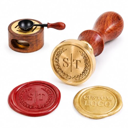 Custom Wax Seal Stamp Kit Personalized Brass Logo & Monogram Seal