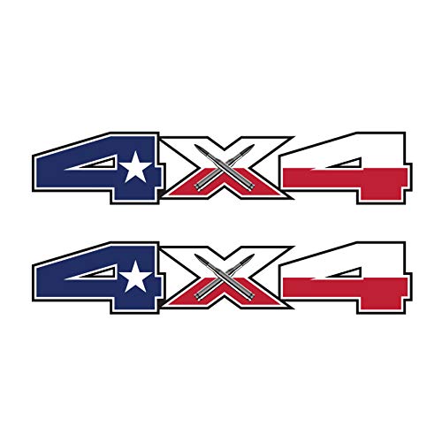4x4 Decals Stickers for F150 (2015-2020) and F250 F350 (2017-2020) Set of 2 (4x4 Texas)