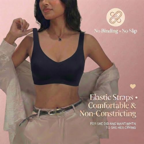 Image of UnderFlex Seamless Sports Ice Silk Bra for Women Wireless Breathable Summer Invisible No-Line T-Shirt Bra Soft Padded Everyday Comfort Bra Lightweight Stretch Gather Support Lingerie