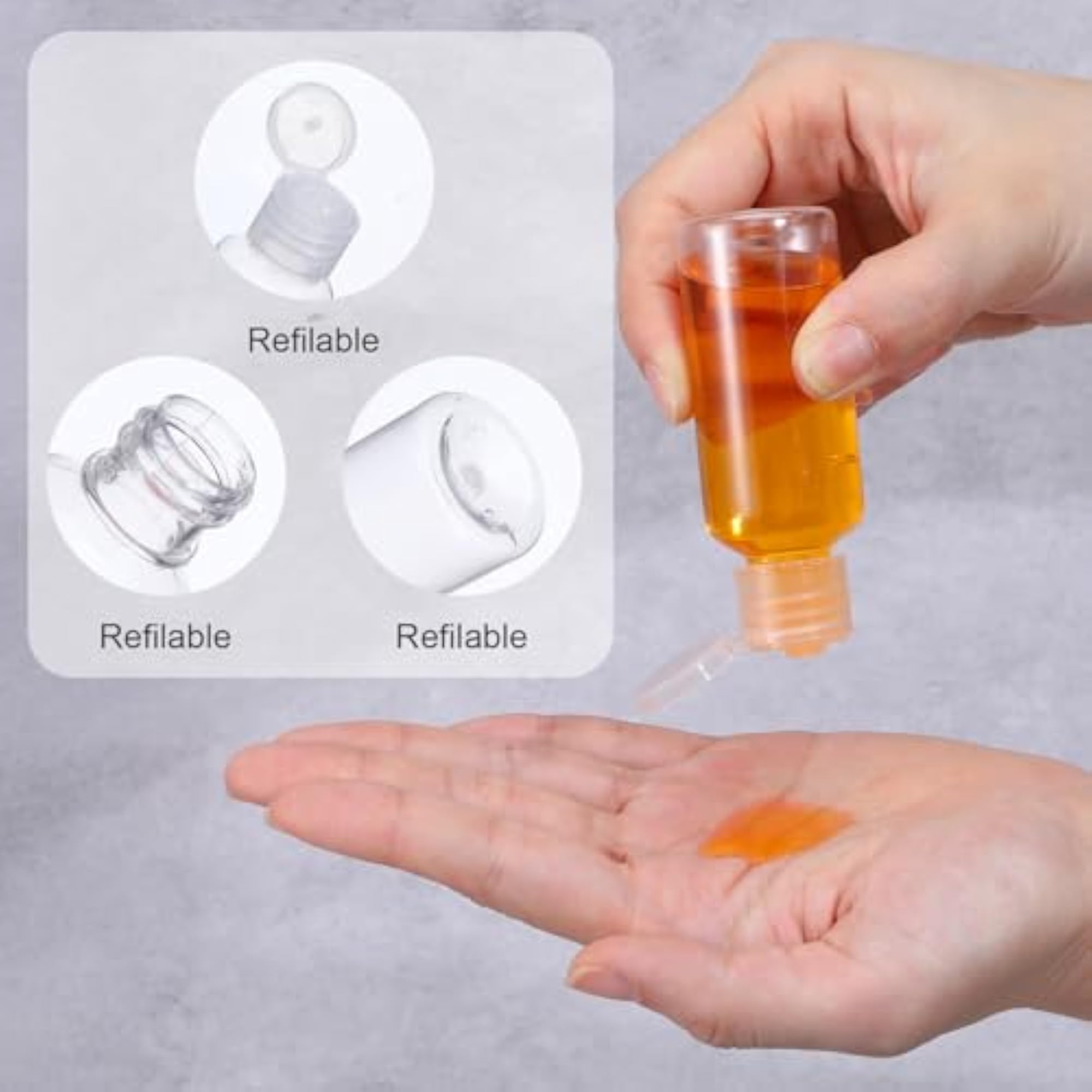 150 Pcs 1 oz Travel Bottles, Clear Plastic Containers