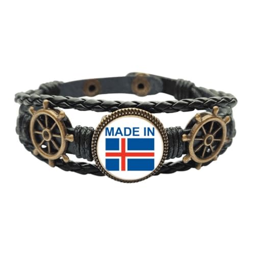 Bracelet en cuir tressé Iceland Country Love style océan